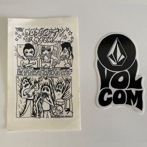 Bundle of 2 VOLCOM Skate, Surf, Snow Stickers